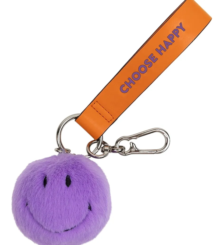 Nøgleringe*Bon Ton Toys Nøglering - 7 cm - Smiley ECO Fuzzy Bag Charm - Dar