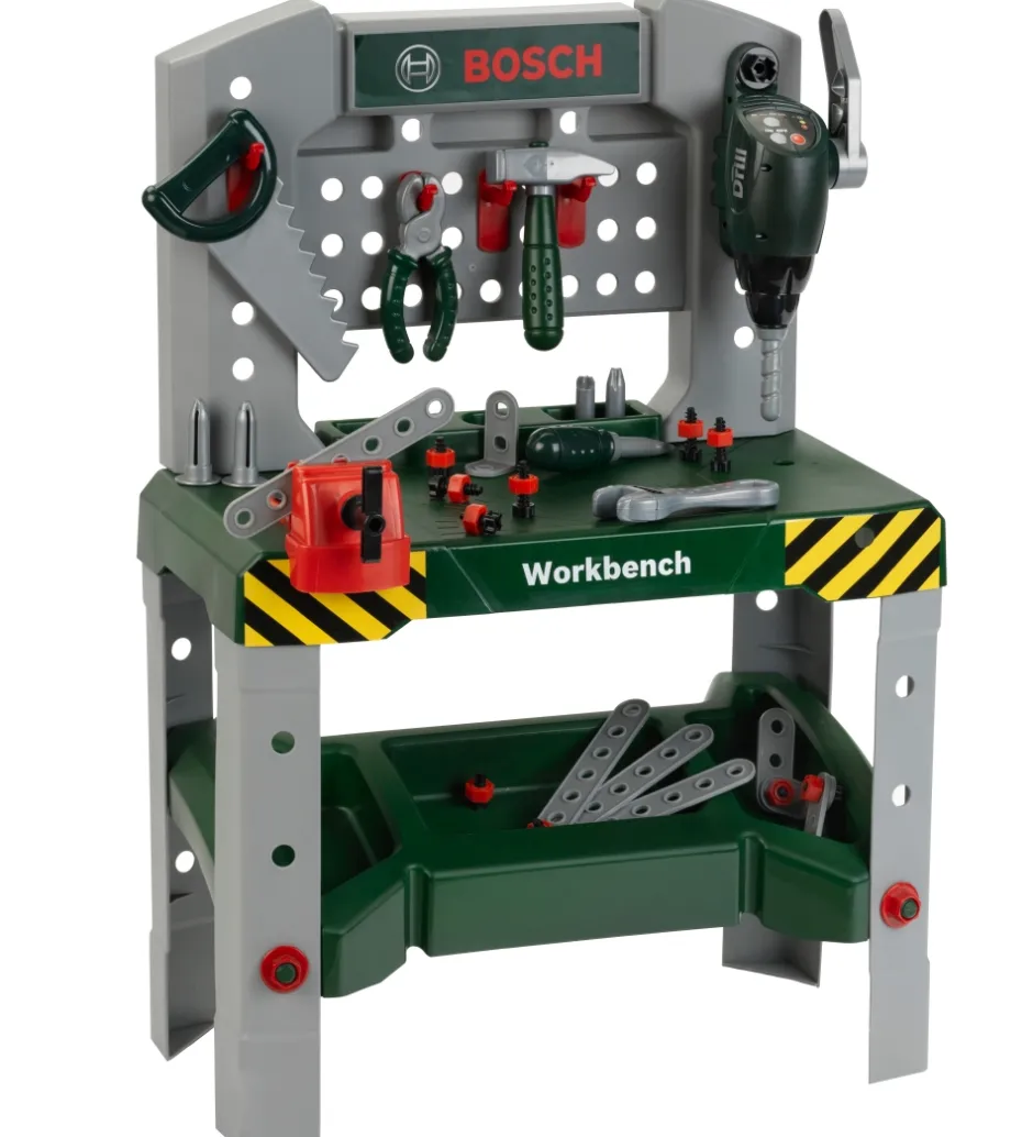 Legeværktøj*Bosch Mini Arbejdsbænk - Legetøj - 76 cm - Mørkegrøn/Sølv