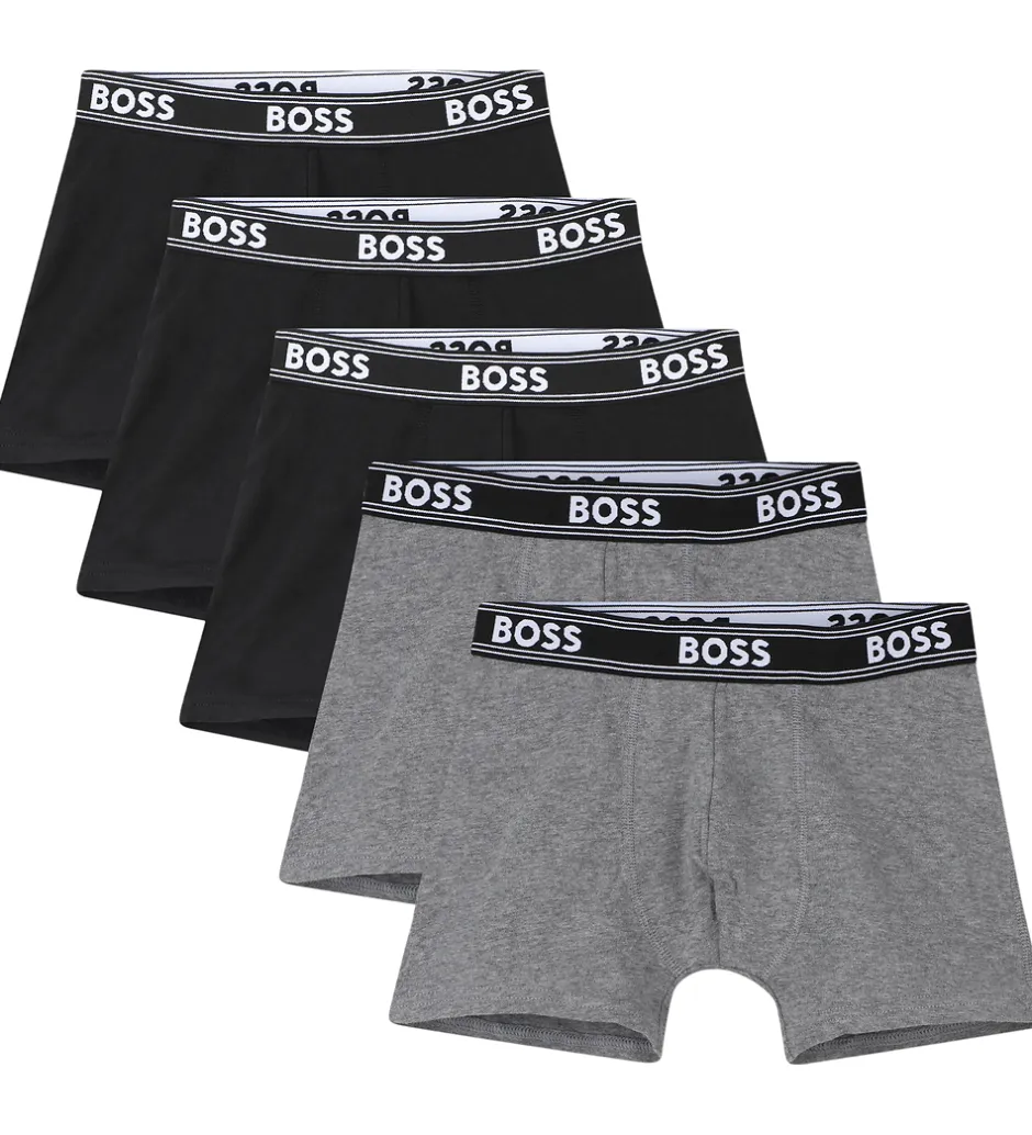 Børn BOSS Boxershorts - 5-pak - Sort/Gråmeleret
