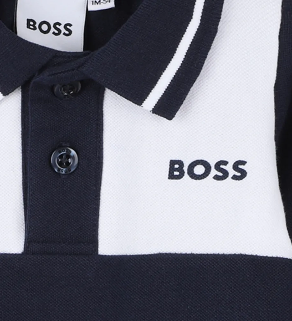 Børn BOSS Heldragt - Navy/Hvid