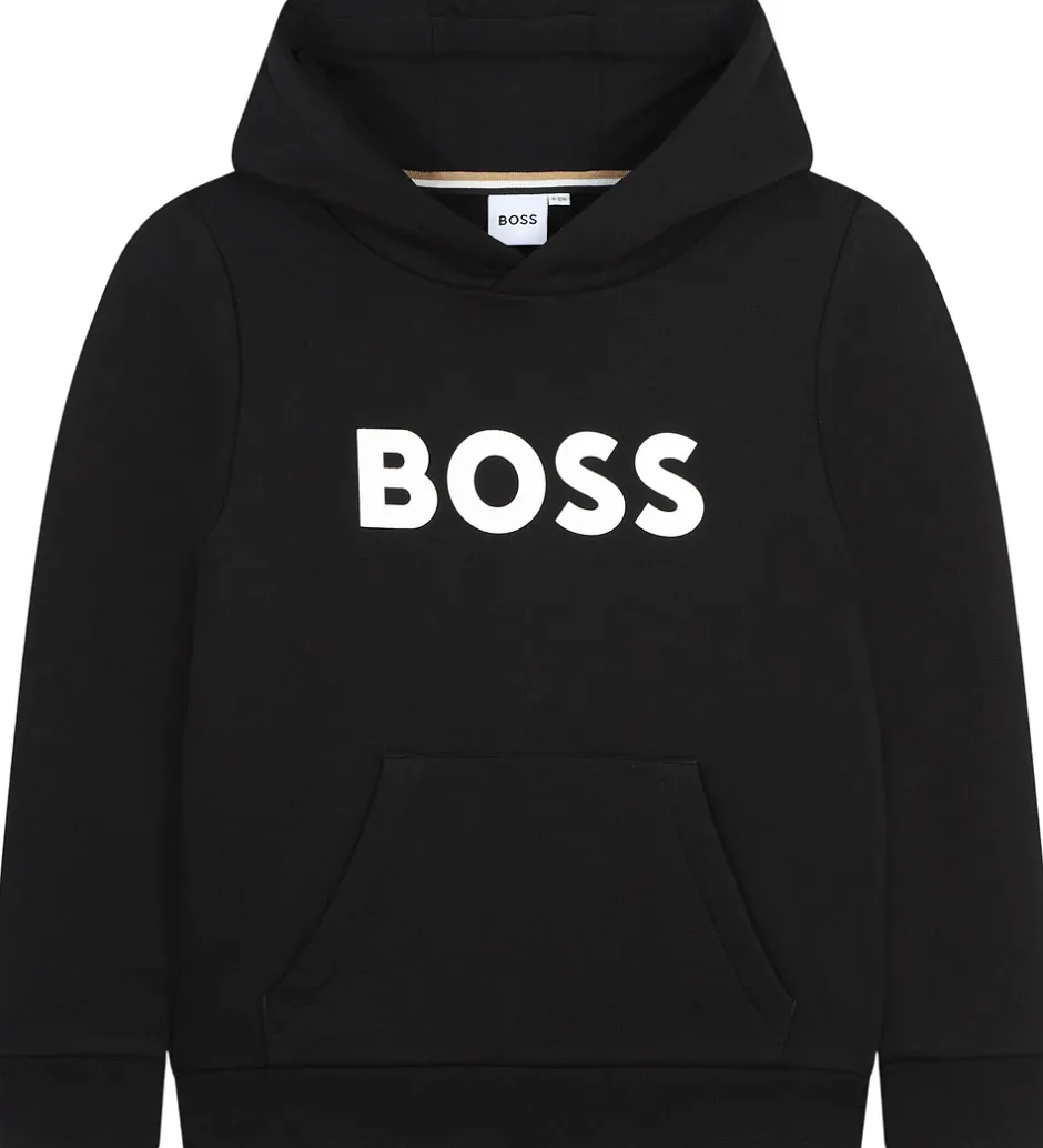 Børn BOSS Hættetrøje - Sort m. Logo