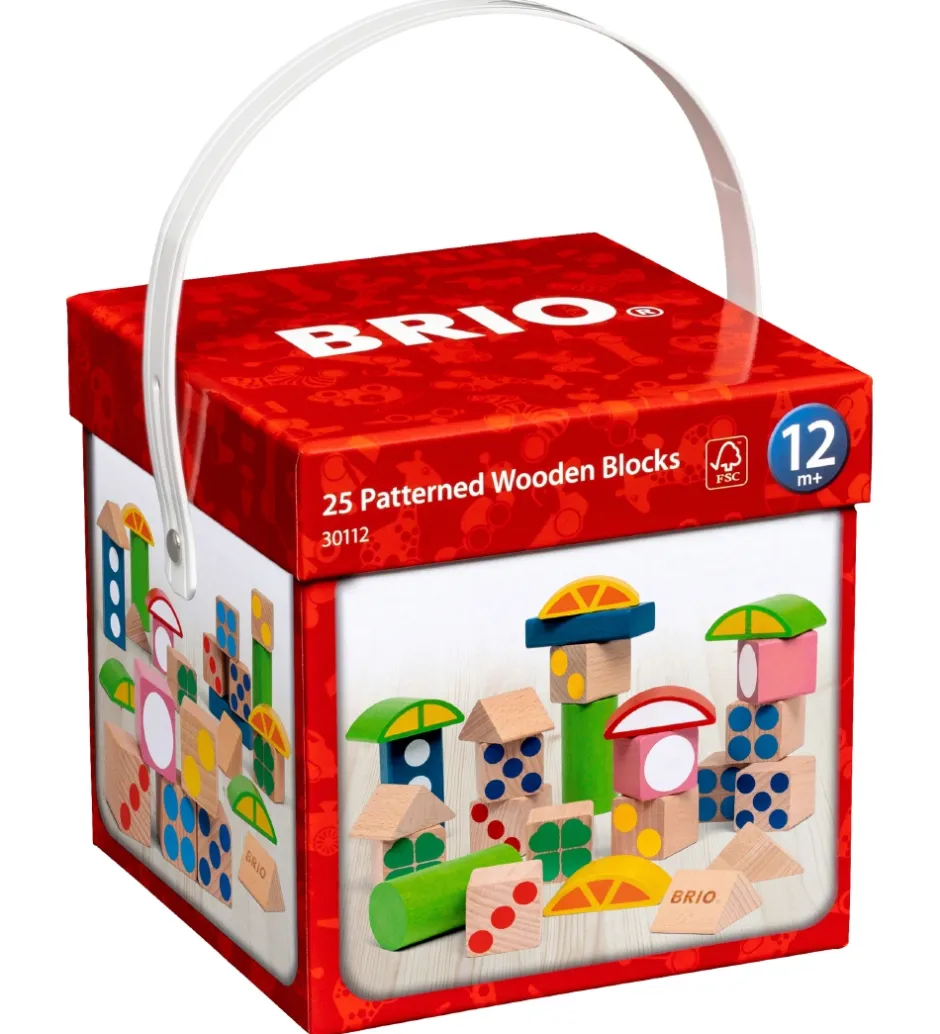 BRIO Byggeklodser m. Mønster - 25 Dele - Multifarvet 30112