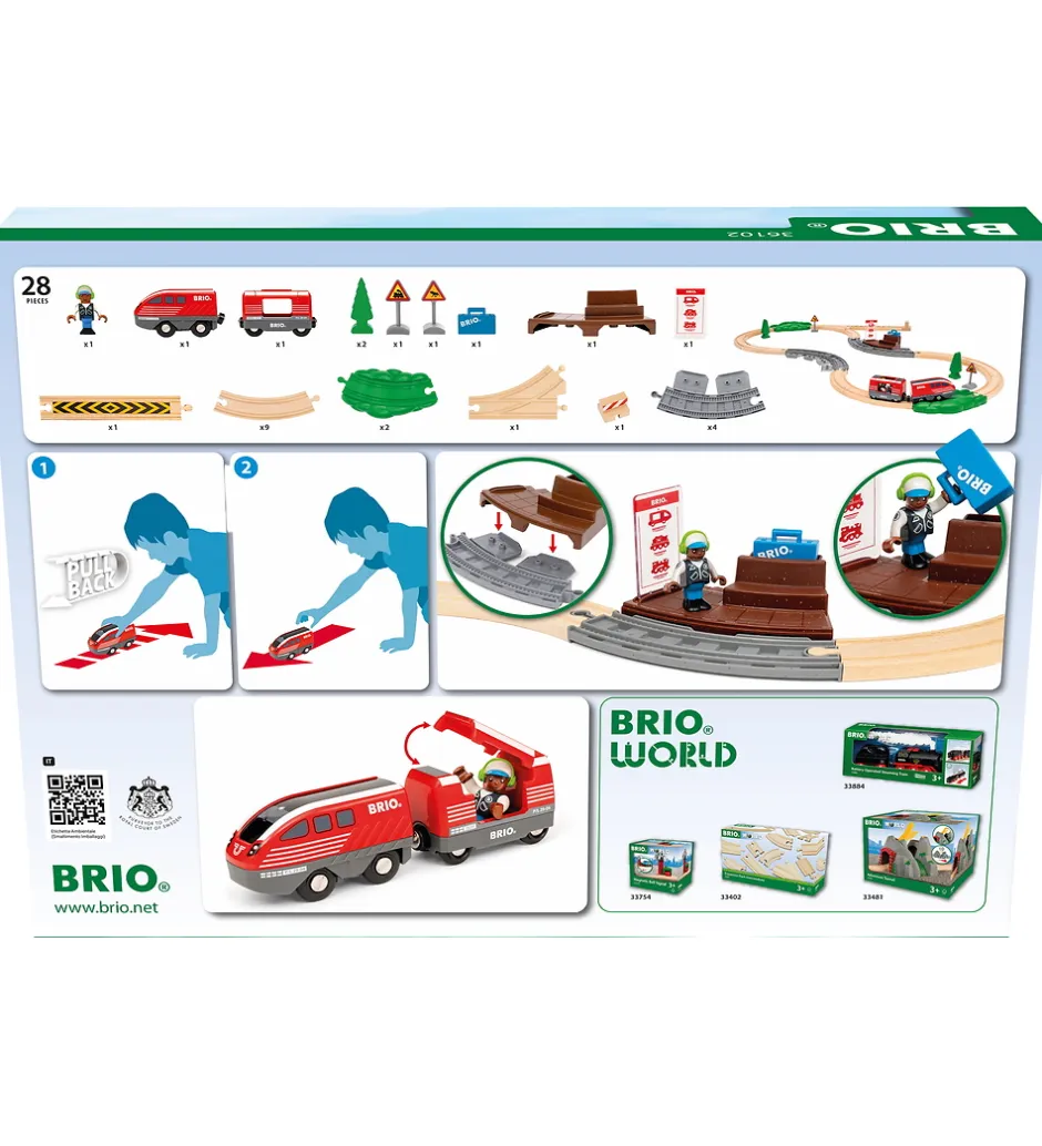 Brio|Biler, Tog Og Køretøjer*BRIO World Togsæt - Træk & Slip - 28 Dele