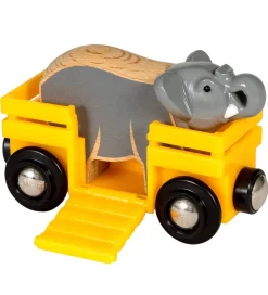 Brio*BRIO World Vogn m. Elefant - Gul 33969