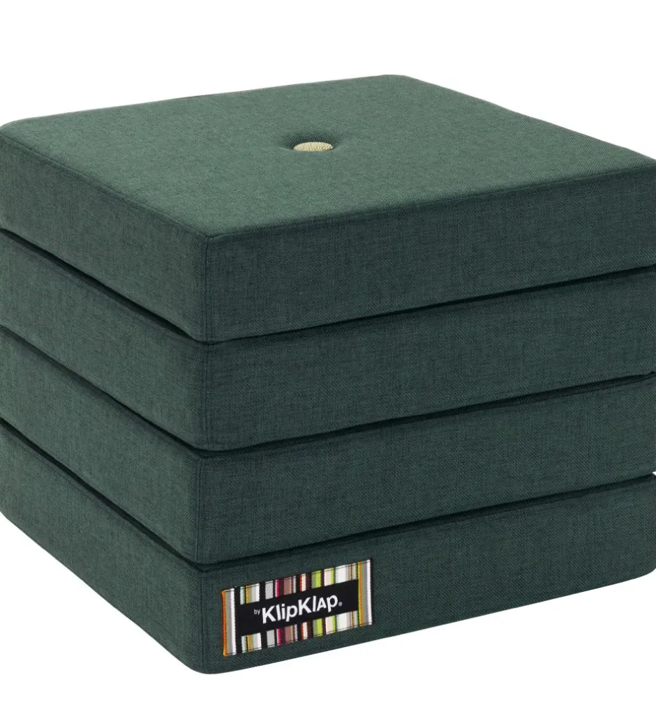 Madrasser*by KlipKlap Foldemadras - 4 Fold - 100x100 cm - Deep Green/Light
