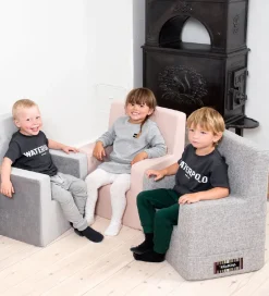 Stole*by KlipKlap Lænestol - Kids Chair XL - 63x49x42 cm - Multi Grey/