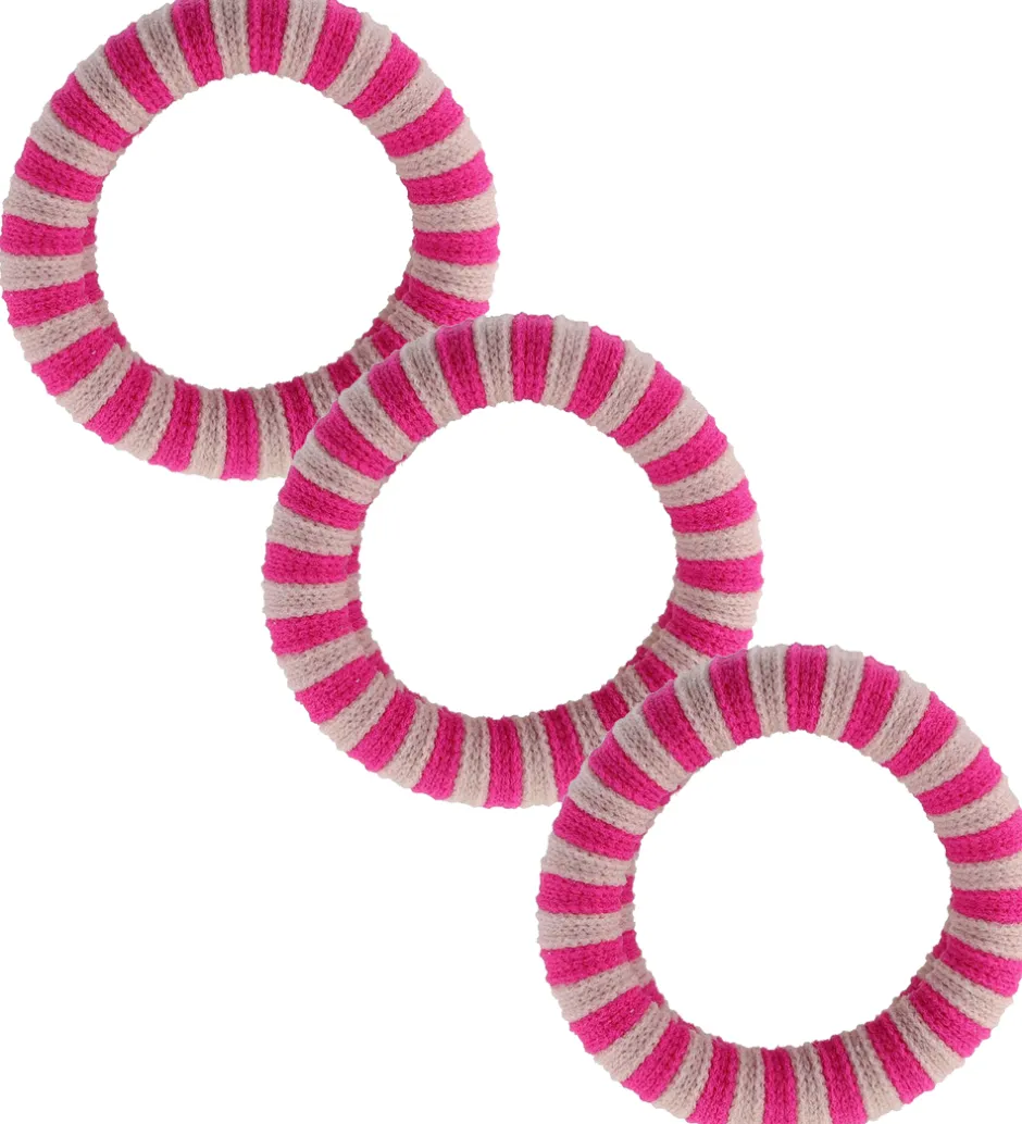 By Stær Hårelastik - 3-pak - Ea - Lyserød/Pink Stribet