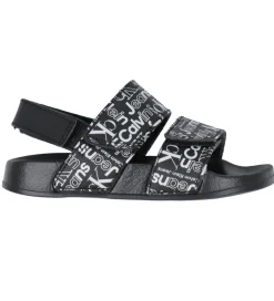 Badesandaler*Calvin Klein Badesandaler - Velcro - Sort m. Hvid