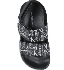 Badesandaler*Calvin Klein Badesandaler - Velcro - Sort m. Hvid