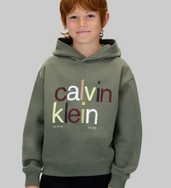Hættetrøjer*Calvin Klein Hættetrøje - Color Logo - Thyme Green