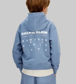 Hættetrøjer*Calvin Klein Hættetrøje - Relaxed - Satin Blue