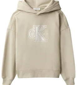 Børn Calvin Klein Hættetrøje - Velvet Monologo - Ancient Marble Grey