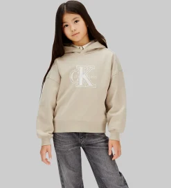 Børn Calvin Klein Hættetrøje - Velvet Monologo - Ancient Marble Grey