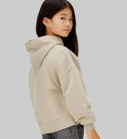 Børn Calvin Klein Hættetrøje - Velvet Monologo - Ancient Marble Grey