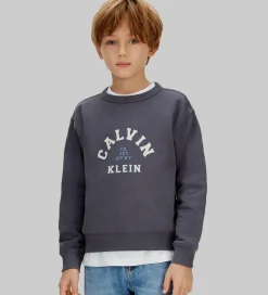 Børn Calvin Klein Sweatshirt - Varsity - Coal Grey