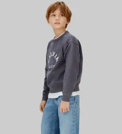 Børn Calvin Klein Sweatshirt - Varsity - Coal Grey