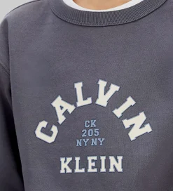 Børn Calvin Klein Sweatshirt - Varsity - Coal Grey