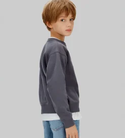 Børn Calvin Klein Sweatshirt - Varsity - Coal Grey