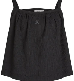Toppe*Calvin Klein Top - Rib - Crinkle Strap - Ck Black
