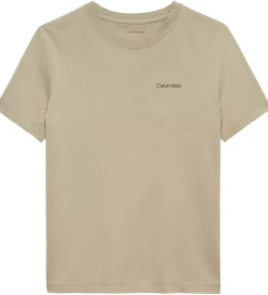 Børn Calvin Klein T-shirt - Chest Inst. Logo - Ancient Marble Grey