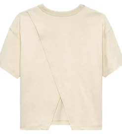 Børn Calvin Klein T-shirt - Folded Logo Label - White Gray