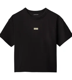 Børn Calvin Klein T-shirt - Folded Logo Label - CKBlack