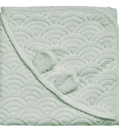 Babyhåndklæde- Og Poncho*Cam Cam Babyhåndklæde - 80x80 cm - Dusty Green m. Ører