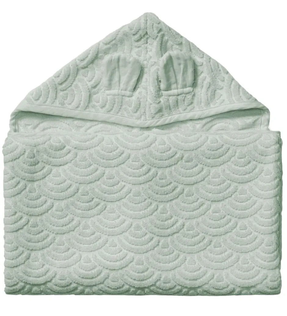 Babyhåndklæde- Og Poncho*Cam Cam Babyhåndklæde - 70x130 cm - Dusty Green m. Ører