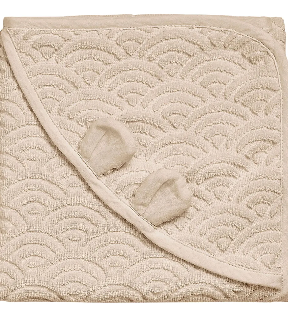 Cam Cam Babyhåndklæde - 80x80 cm - Almond m. Ører