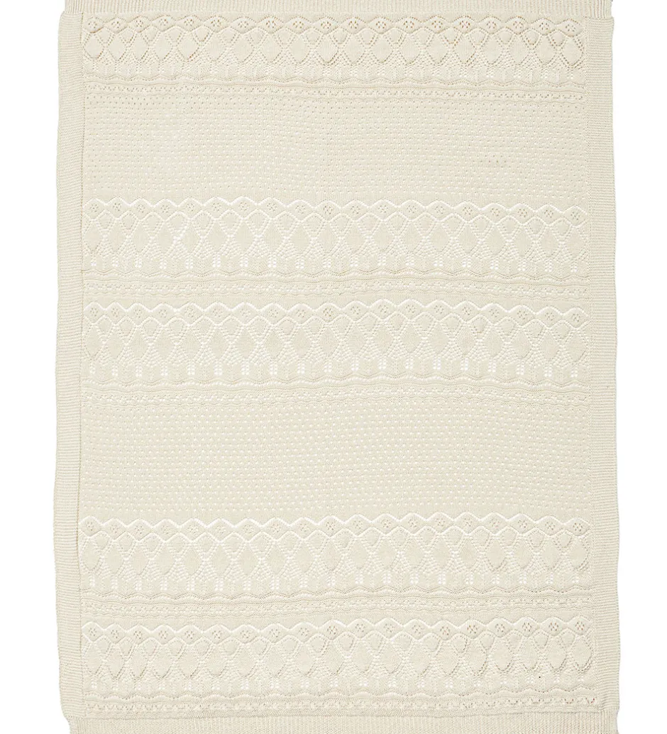 Cam Cam Babytæppe - Strik - Pointelle - Off White