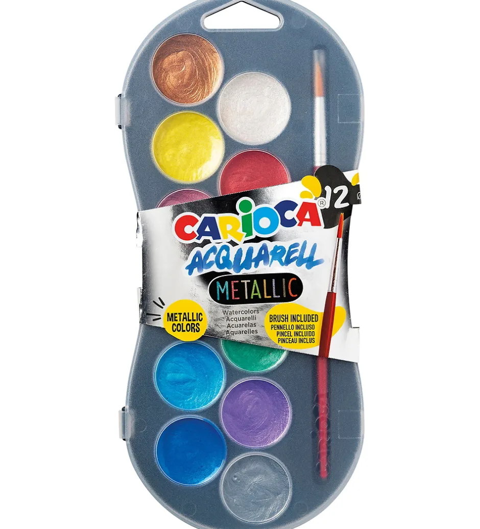 Maling|Kreativ Leg*Carioca Akvarelmaling - 12 Farver - Metallic