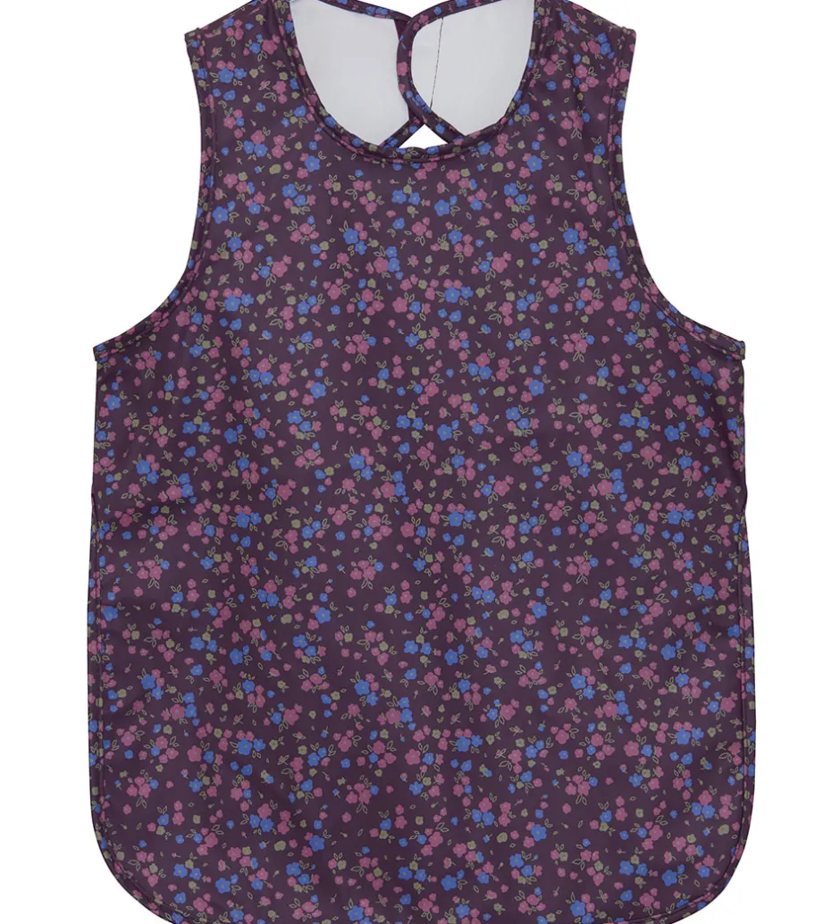 CeLaVi Forklæde - PU - Plum Perfect m. Blomster