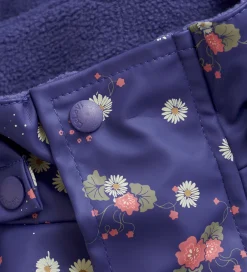Regntøj*CeLaVi Regndragt m. Fleece - PU - Skipper Blue m. Print