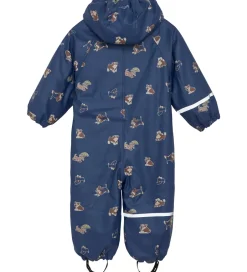 Børn CeLaVi Regndragt m. Fleece - PU - Oceania m. Print