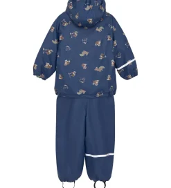 Børn CeLaVi Regntøj m. Seler/Fleece - Recycle PU - Oceania m. Print
