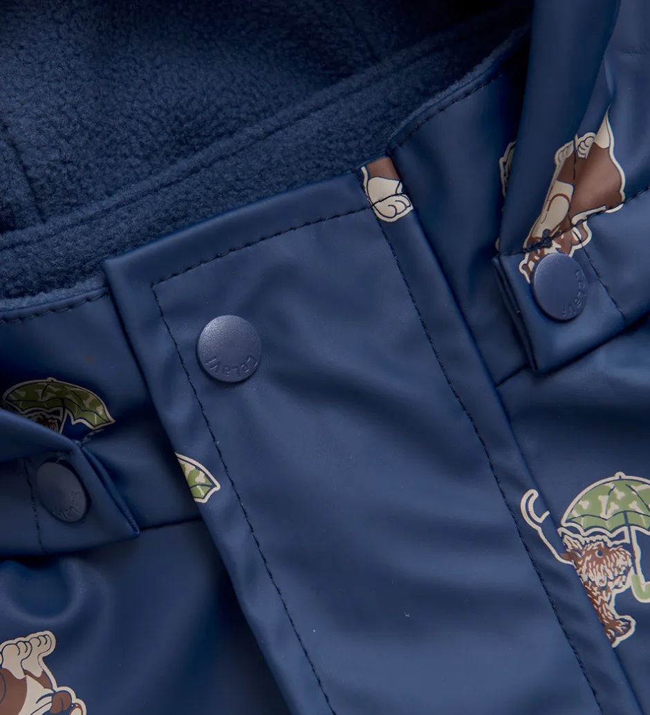 Børn CeLaVi Regntøj m. Seler/Fleece - Recycle PU - Oceania m. Print