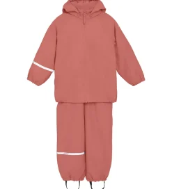 Børn CeLaVi Regntøj m. Seler/Fleece - Recycle PU - Brick Dust