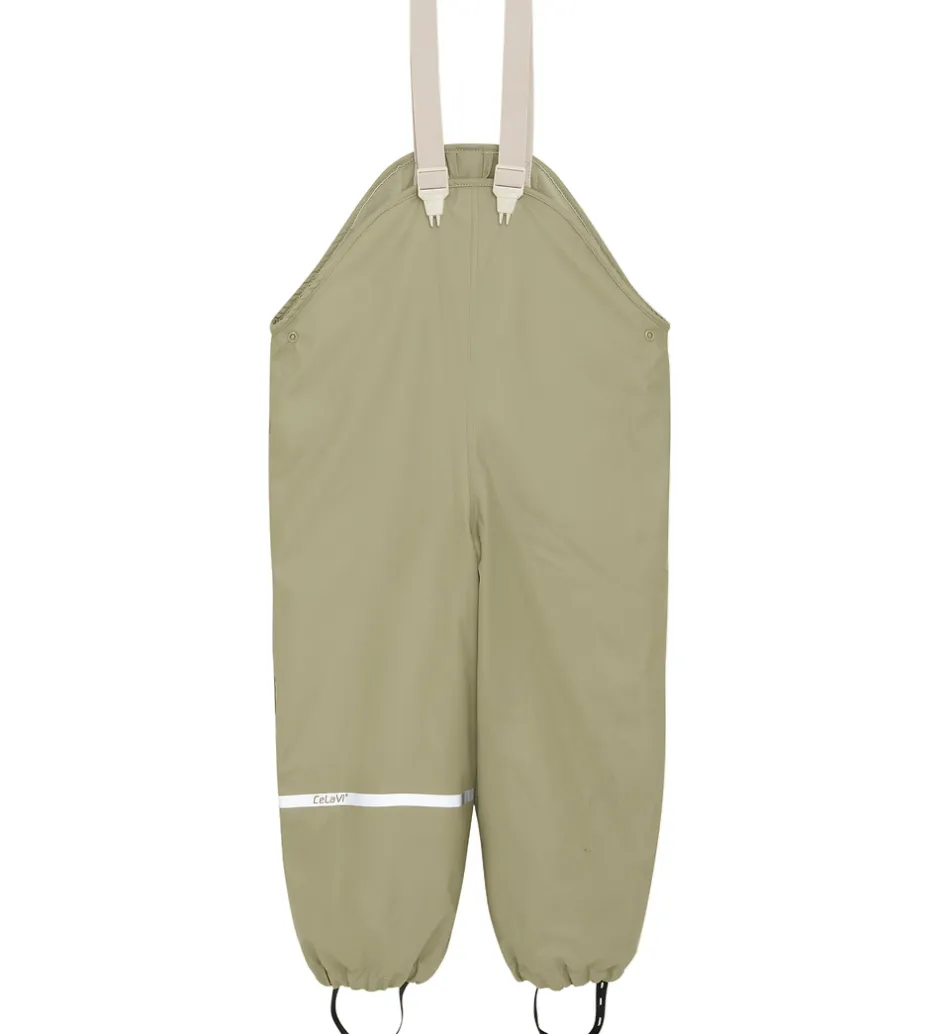 Regntøj*CeLaVi Regntøj m. Seler/Fleece - Recycle PU - White Pepper m. Pr