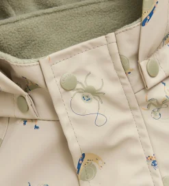 Regntøj*CeLaVi Regntøj m. Seler/Fleece - Recycle PU - White Pepper m. Pr