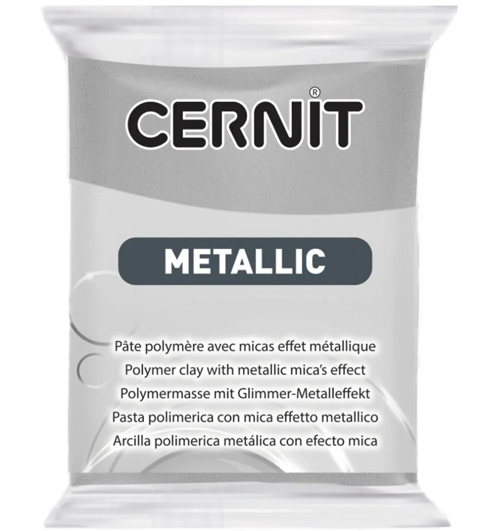 Cernit Polymer Ler - Metallic - Sølv