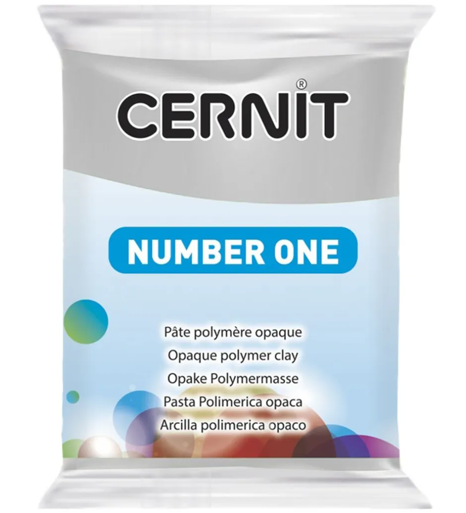 Modellervoks*Cernit Polymer Ler - Number One - Grå