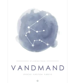 Citatplakat Plakat - A3 - Stjernebillede - Vandmand - Blå