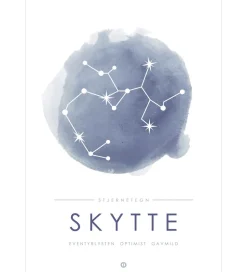 Citatplakat Plakat - A3 - Stjernebillede - Skytte - Blå