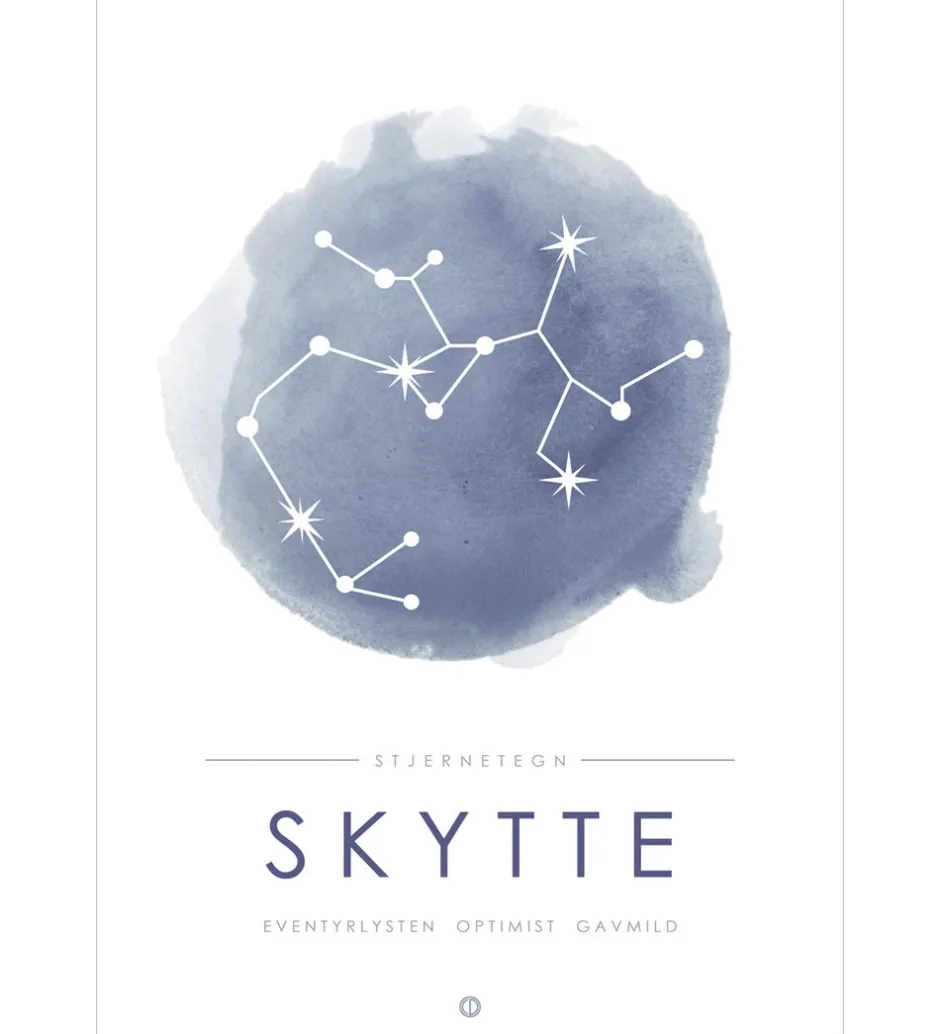 Citatplakat Plakat - A3 - Stjernebillede - Skytte - Blå