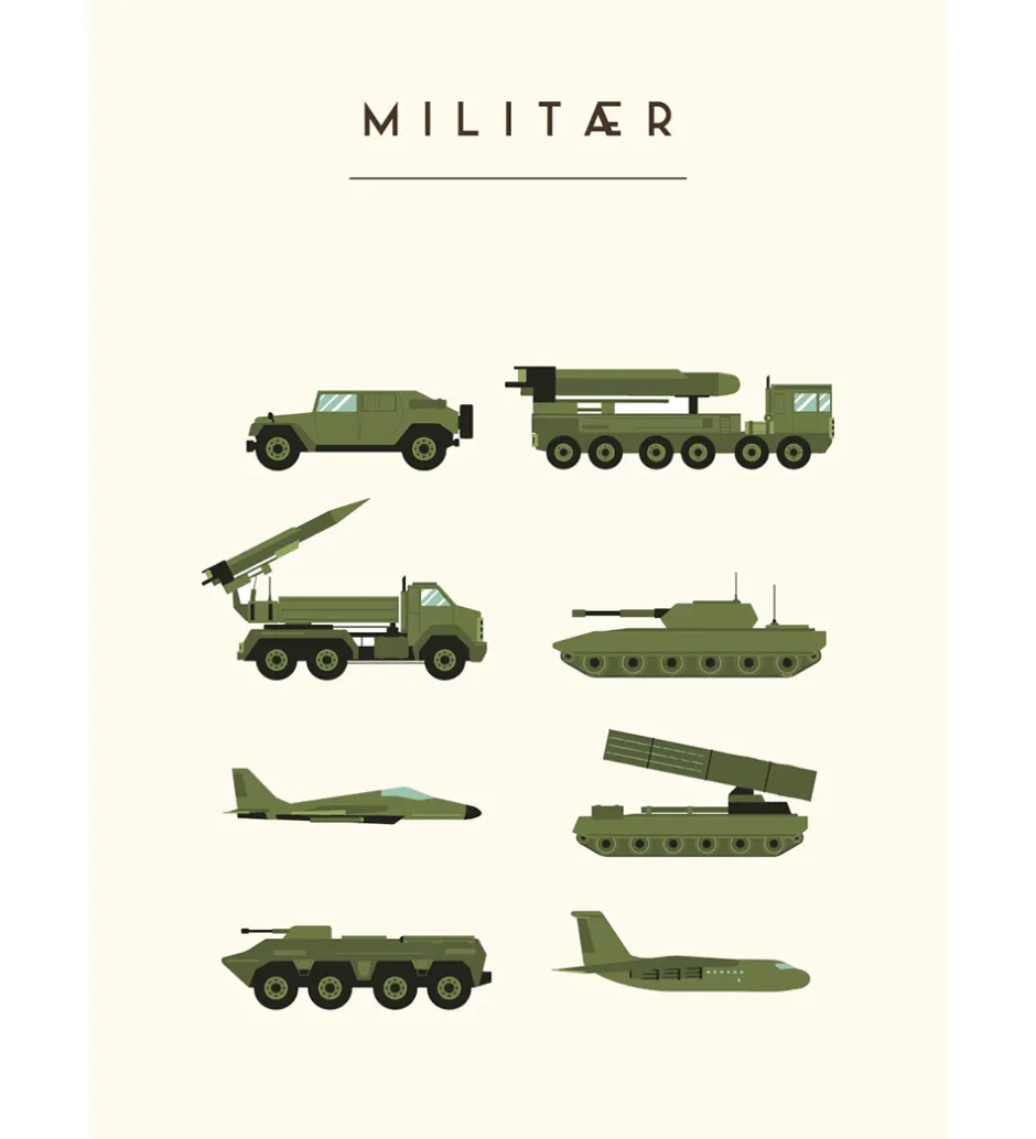 Plakater Og Billeder*Citatplakat Plakat - Børneplakat - Militær - A3