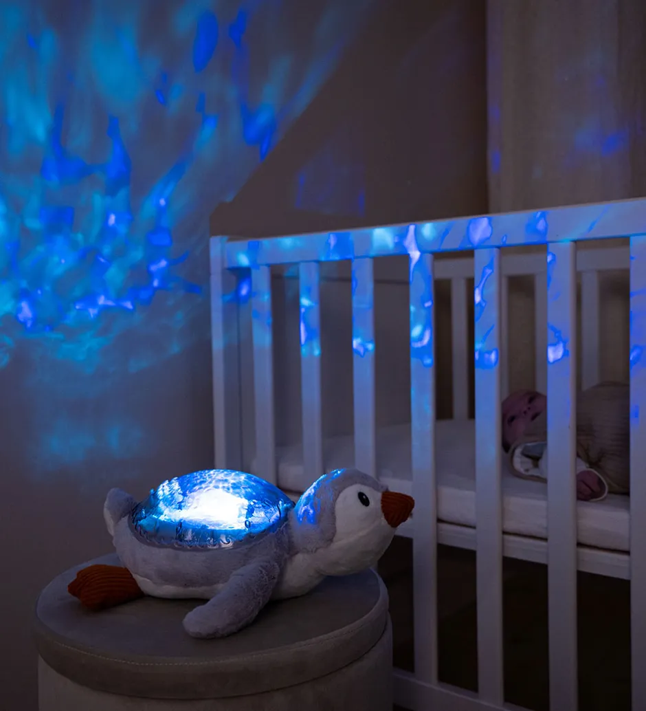 Natlamper|Lamper*Cloud-B Natlampe m. Lyd - Tranquil Penquin - 30 cm - Grå