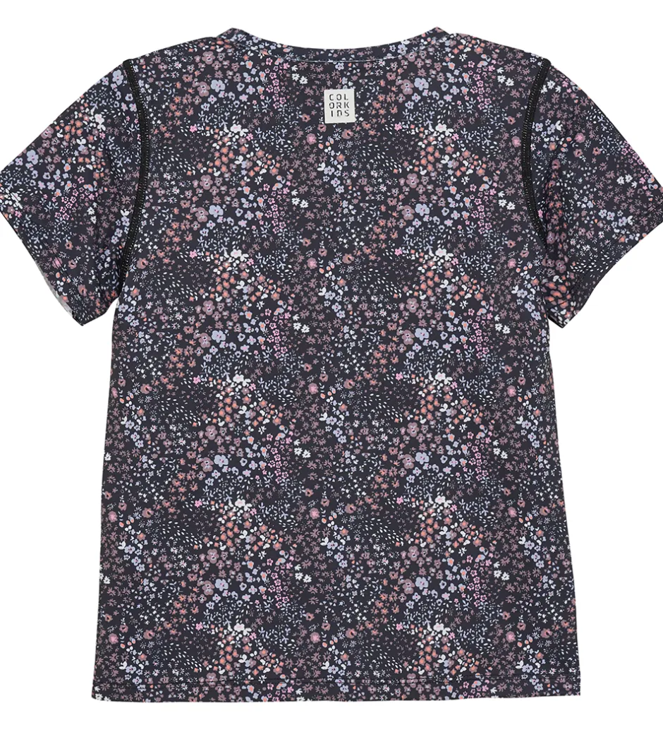 Color Kids T-shirt - Phantom m. Blomster