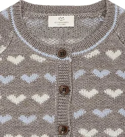 Børn Copenhagen Colors Cardigan - Strik - Naturalmel/Dusty Blue Comb