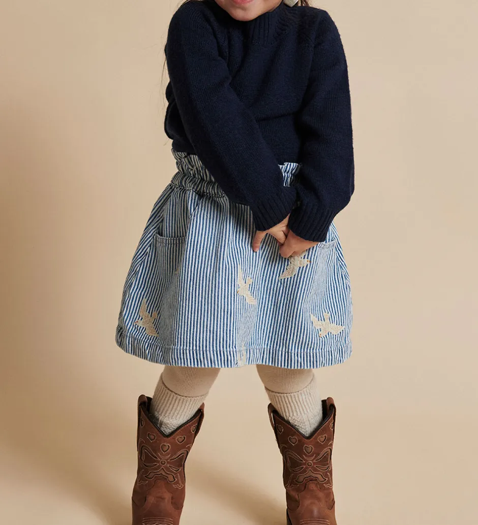 Nederdele*Copenhagen Colors Nederdel - Denim Blue Stripe