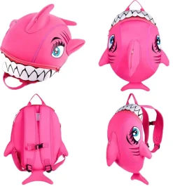 Børn Crazy Safety Børnehavetaske - Shark - Pink